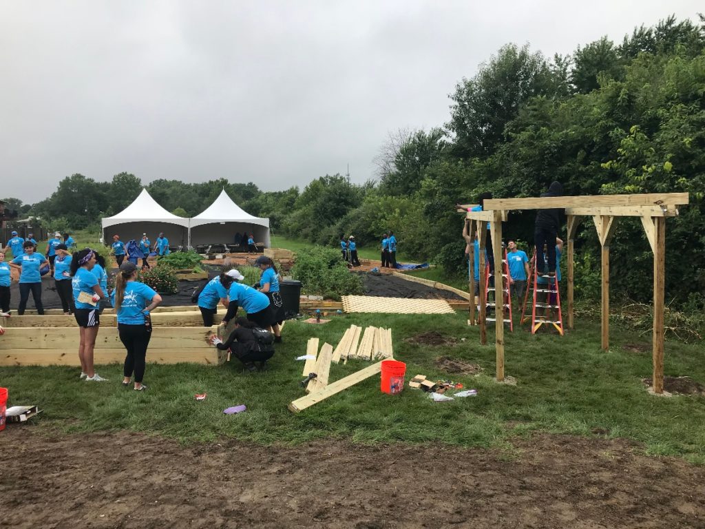 Another photo of the Carriage Houes East playground build
