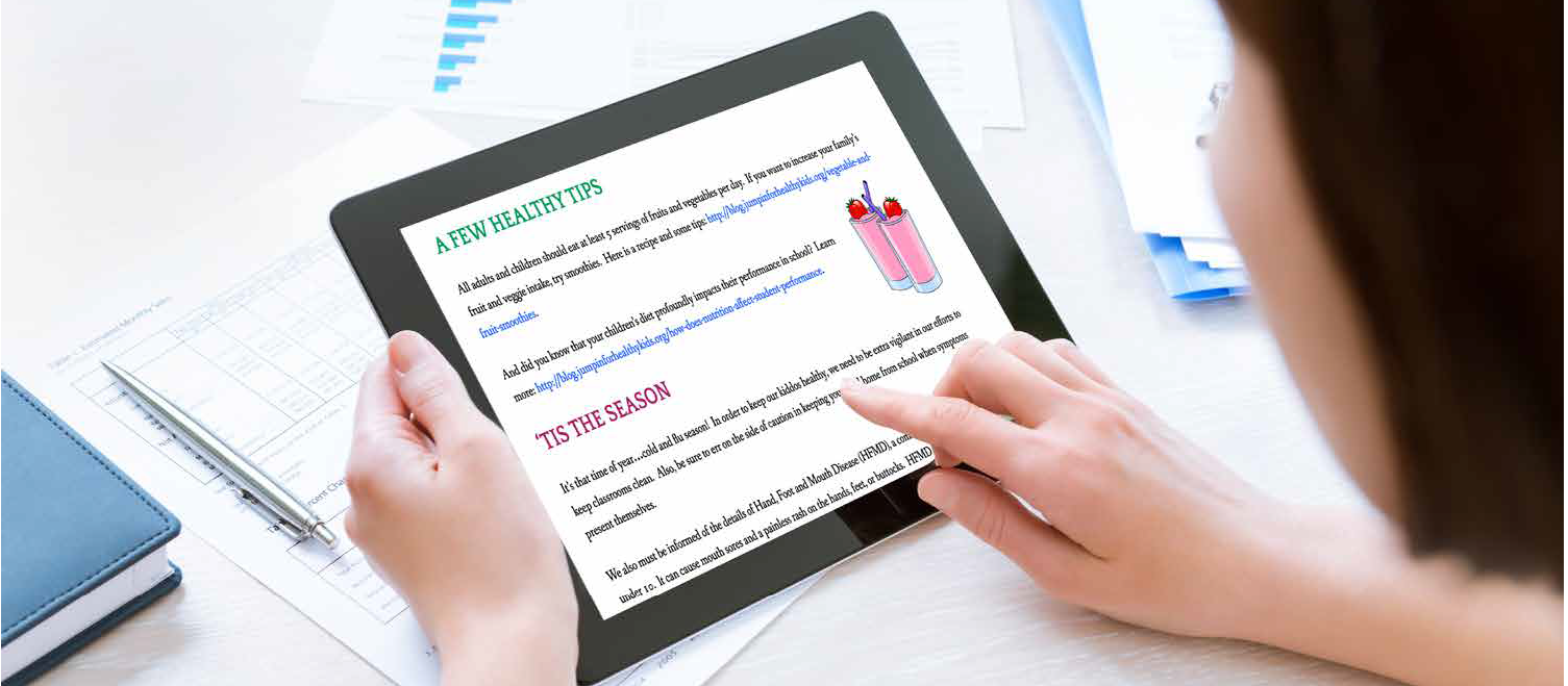 Healthy tips on your tablet