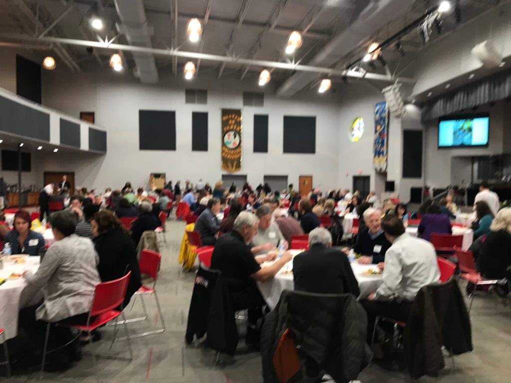 Participants in the Pantry Summit 2019 enjoy a healthy lunch