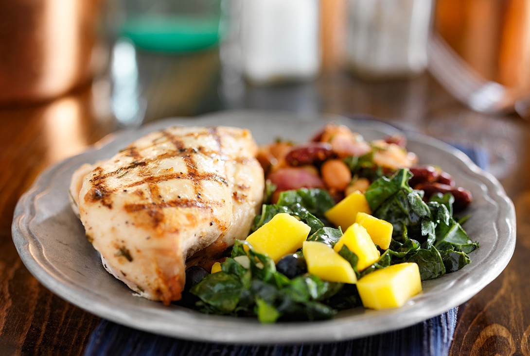 Healthy meal at a restaurant