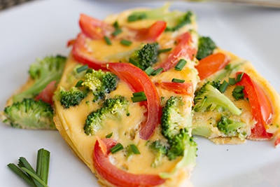 Healthy eggs and veggies