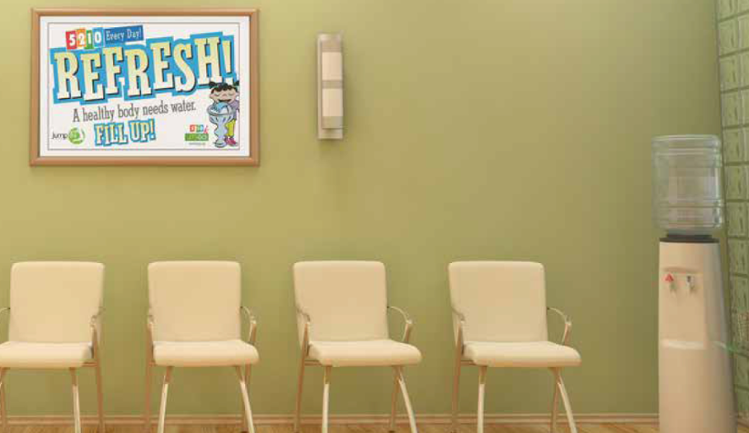 An inviting doctor office with healthy reminders