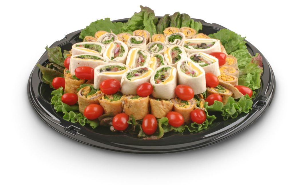 Platter of healthy sandwich wraps