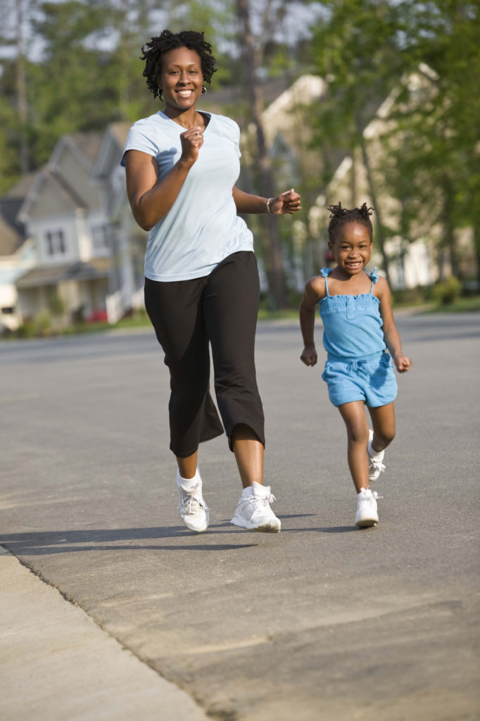 Mom and daughter train for a fun run