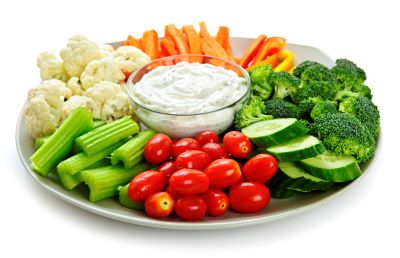 Veggie tray with dip